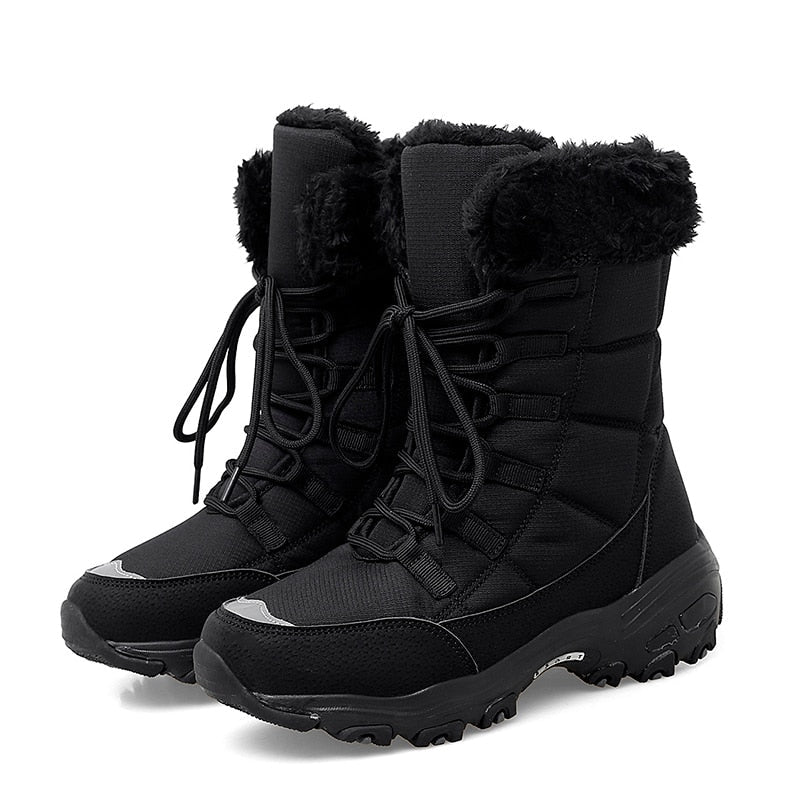 Damen Orthopädische Schuhe Winterstiefel - Schwarz
