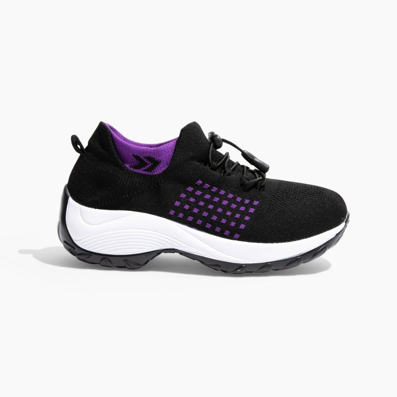 Orthopädische Schuhe mit Stretch-Kissen - Schwarz Lila