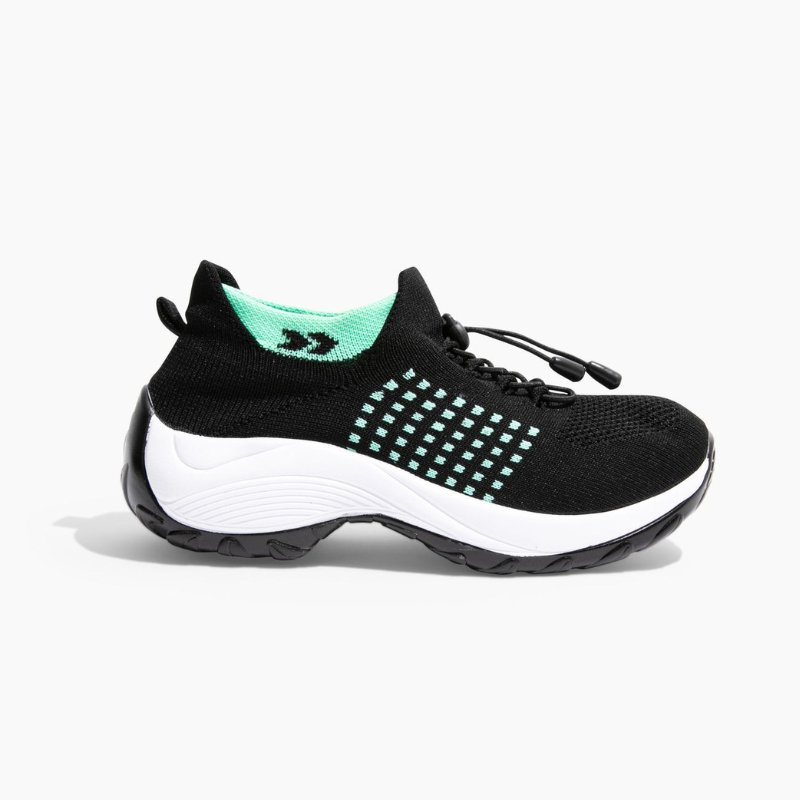 Orthopädische Schuhe mit Stretch-Kissen - Schwarz/Himmelblau