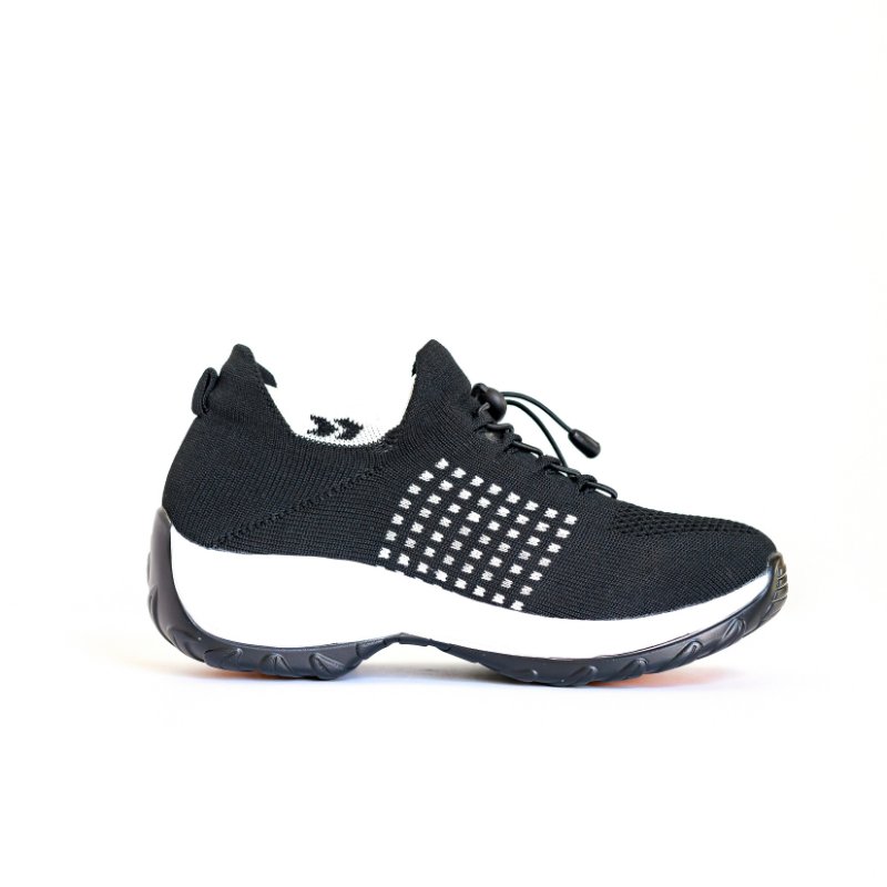 Orthopädische Schuhe mit Stretch-Kissen - Schwarz Weiß