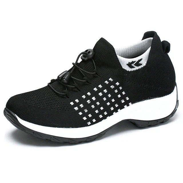Orthopädische Schuhe mit Stretch-Kissen - Schwarz Weiß