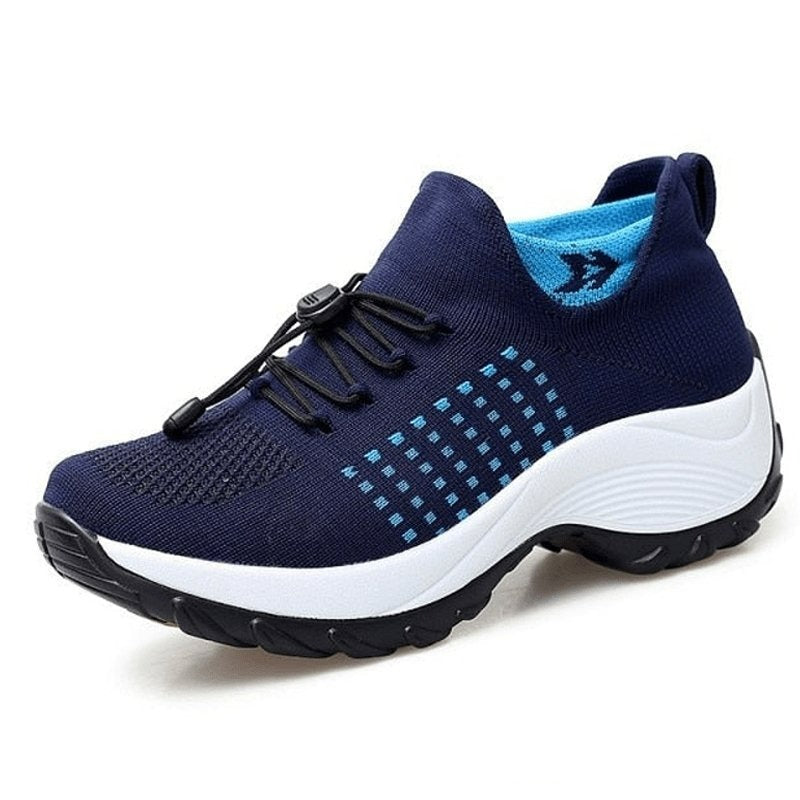 Orthopädische Schuhe mit Stretch-Kissen - Weiß Blau