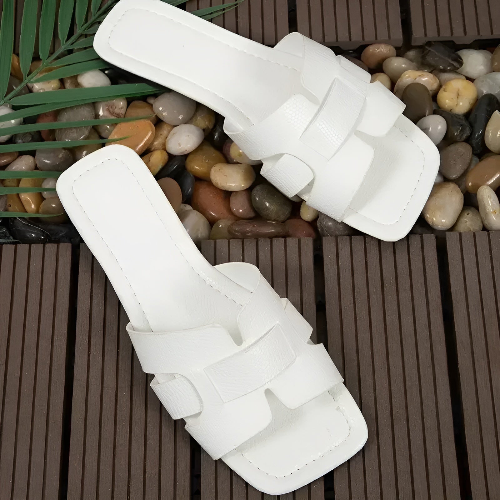 Elegante Flip Flops - H-Profil Leder Sandalen für Damen