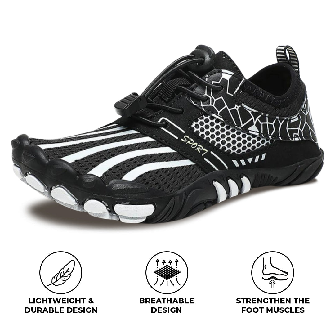 Rutschfeste Barfuß-Wanderschuhe - Schwarz