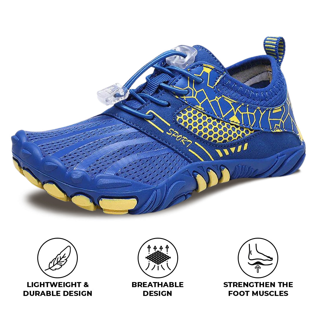 Rutschhemmende Barfuß-Trekkingschuhe – Blau