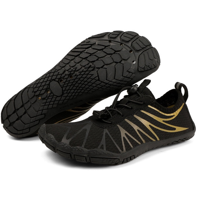 Rutschfeste Barfuß-Orthopädieschuhe - Schwarzgold