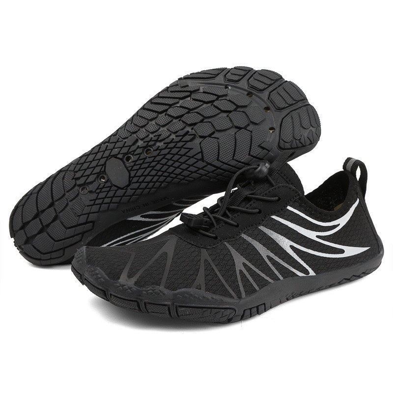 Rutschfeste Barfuß-Orthopädieschuhe - Schwarz Weiß