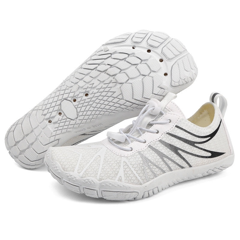 Rutschfeste Barfuß-Orthopädieschuhe - Weiß Schwarz