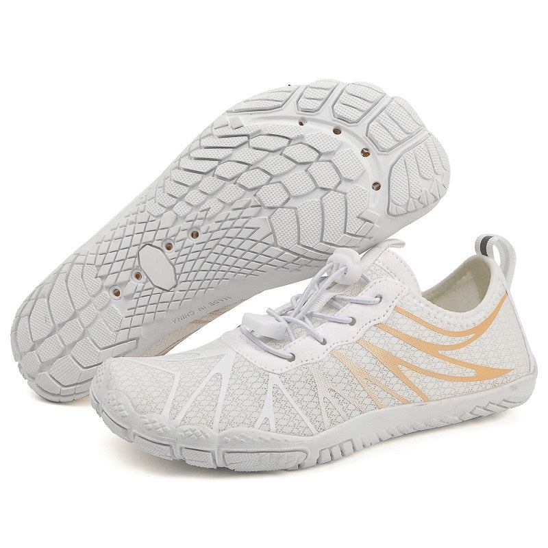 Rutschfeste Barfuß-Orthopädieschuhe - Weiß Orange