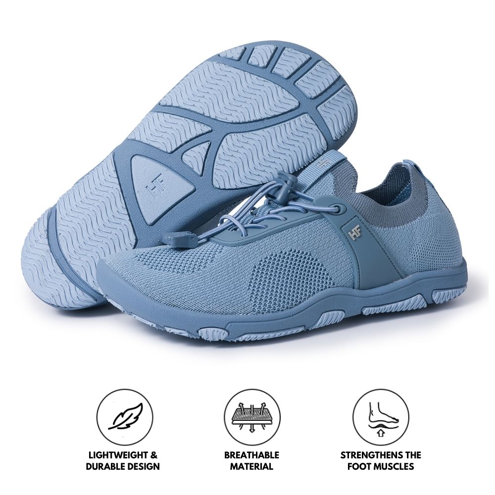 Ergonomische stützende und rutschfeste Barfuß-Wanderschuhe - Blau