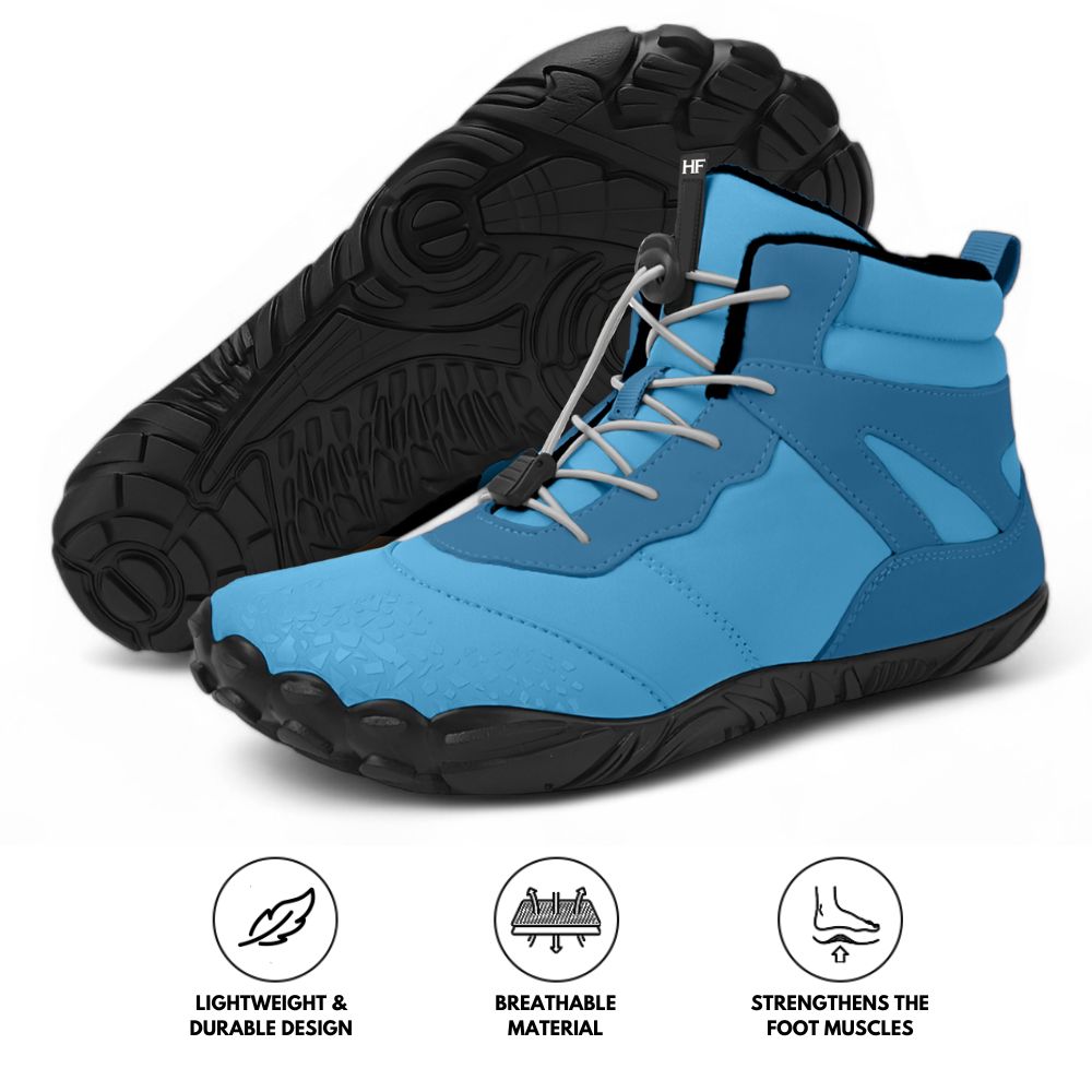 Rutschfeste & universelle Barfuß-Wanderschuhe für den Winter - Hellblau