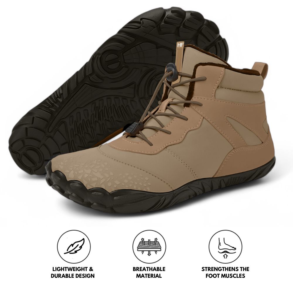 Rutschfeste und universelle Barfuß-Wanderschuhe für den Winter - Hellbraun