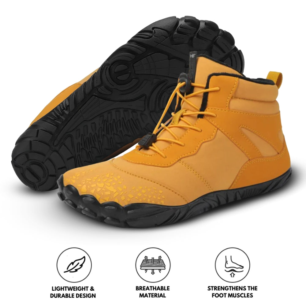 Rutschfeste und universelle Barfuß-Wanderschuhe für den Winter - Gelb