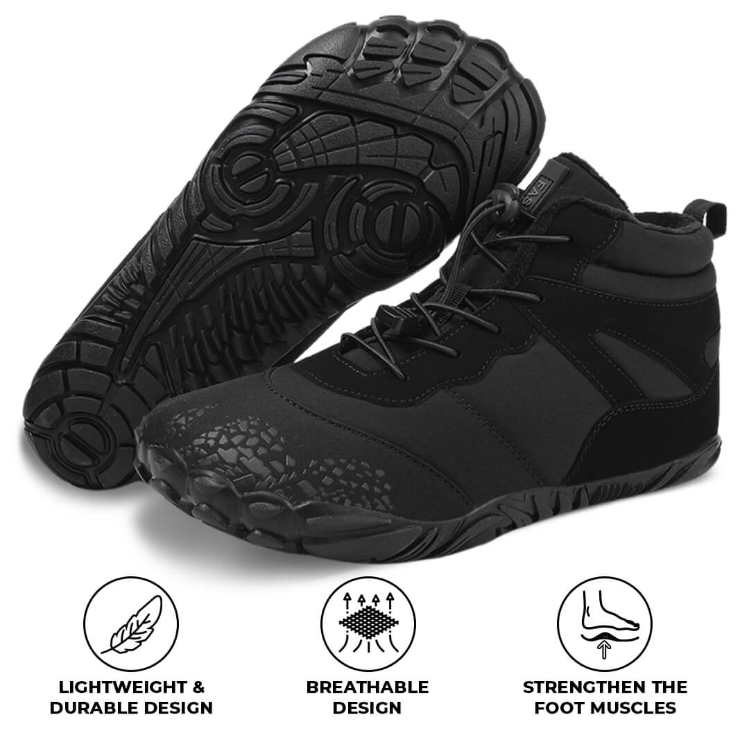 Rutschfeste Universal Winter Barfuß Einlegesohlen Schuhe - Schwarz