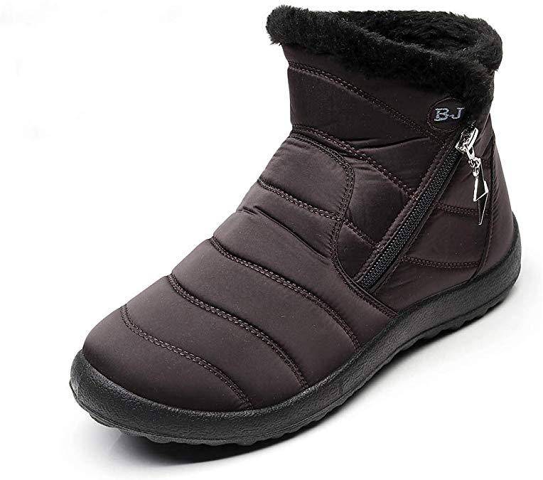 Damen Winterstiefeletten mit Fellfutter und wasserdichtem Knöchelriemen