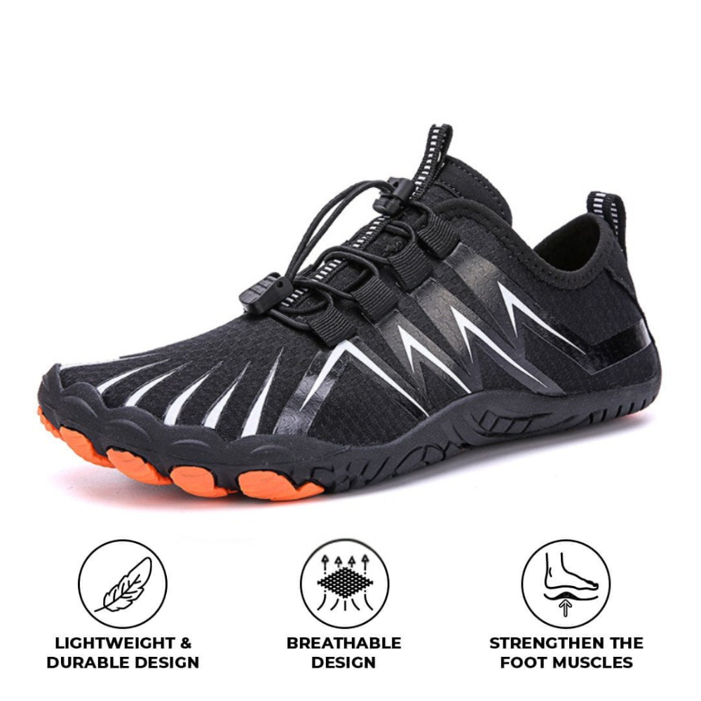 All-Terrain Grip Barfuß-Wanderschuhe - Schwarz