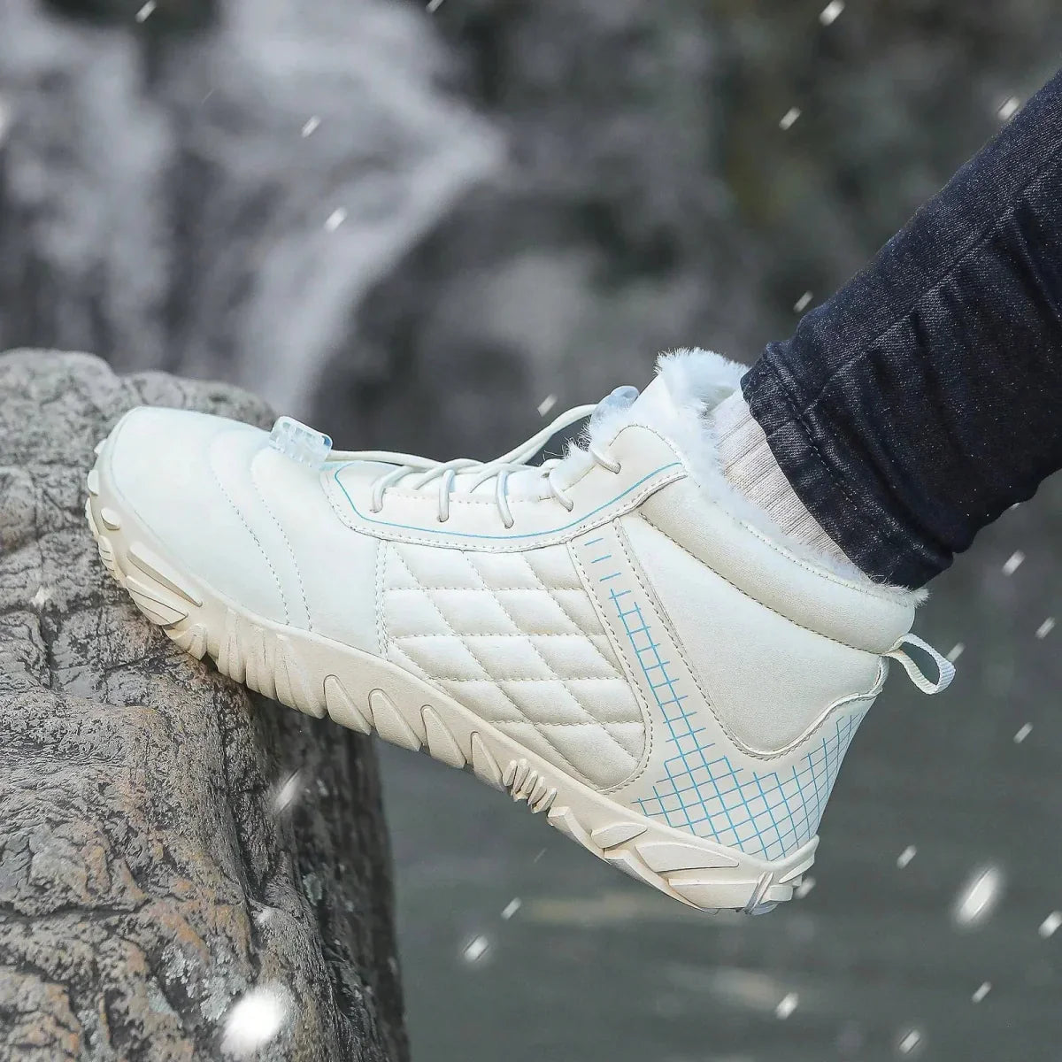 Warme pelzgefütterte rutschfeste Schneestiefel für Herren für die Arbeit im Winter im Freien