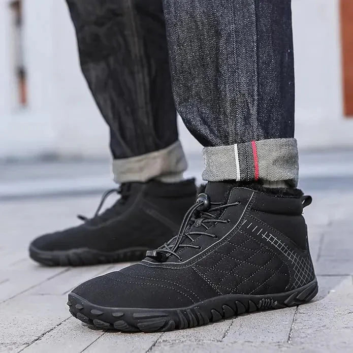 Warme pelzgefütterte rutschfeste Schneestiefel für Herren für die Arbeit im Winter im Freien