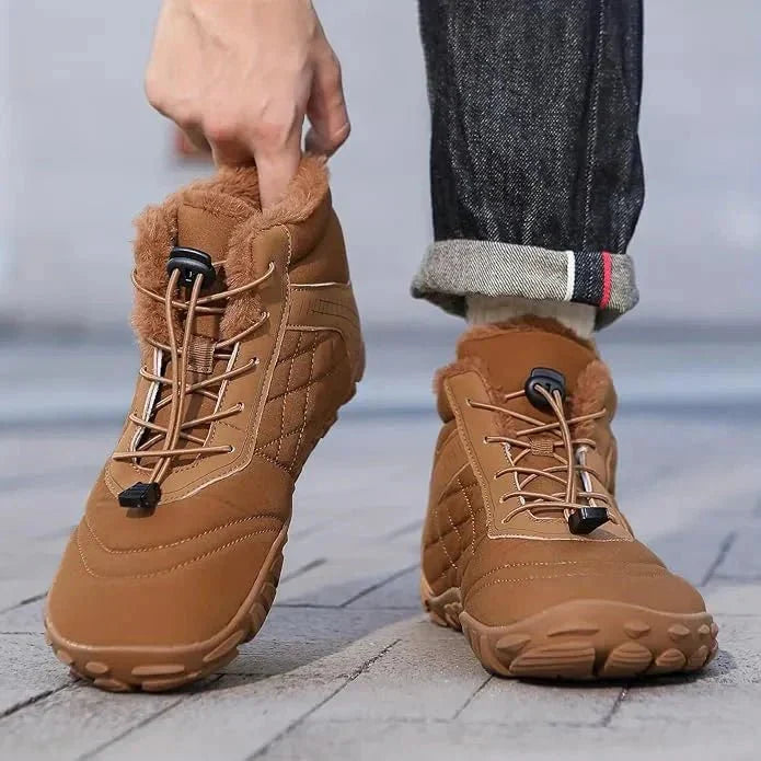 Warme pelzgefütterte rutschfeste Schneestiefel für Herren für die Arbeit im Winter im Freien