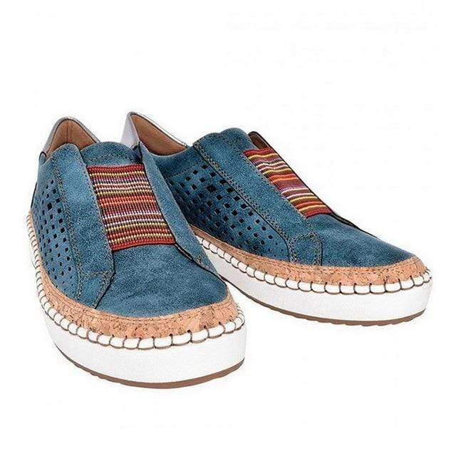 Orthopädische Damenschuhe atmungsaktiv bequem zum Reinschlüpfen Turnschuhe – Blau