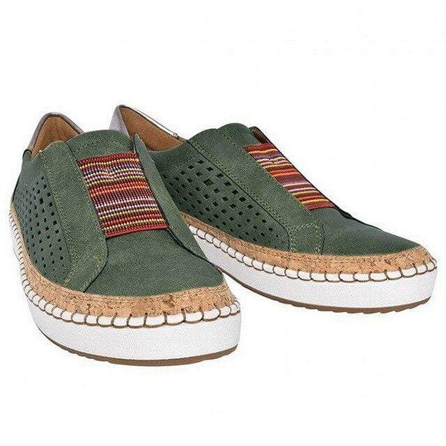 Orthopädische Damenschuhe atmungsaktiv bequem zum Reinschlüpfen Turnschuhe – Grün